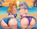  1girl 2_girls 4k all_fours alluring ass ass_focus bangs beach big_ass big_breasts big_breasts bikini blanket blonde-haired_female blonde_female blonde_hair blue_eyes dat_butt female/female female_focus female_only fiora_(xenoblade) green_eyes green_hair hair_ornament head_wings high_entia high_res high_resolution medium_hair melia_antiqua monolith_soft pink_lips presenting_hindquarters seductive_eyes seductive_look seductive_smile shiny_hair shiny_skin silver_hair skindentation sunset swimsuit swimwear thick_ass thick_butt two_piece_bikini vermadis2x voluptuous voluptuous_female wide_hips xenoblade_(series) xenoblade_chronicles yellow_hair yuri 