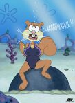 1girl aquaphilia asphyxiation breathplay bubbles drowning edited female gkg nickelodeon one-piece_swimsuit peril sandy_cheeks sea solo spongebob_squarepants squirrel staticbubble swimsuit underwater underwater_peril water