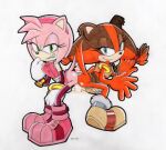 1boy 2_girls amy_rose amy_rose_(boom) anthro badger buttjob cum double_assjob double_buttjob furry furry_female grinding grinding_on_penis hedgehog hetero looking_at_viewer male naked_male offscreen_character offscreen_male penis pov pov_crotch sega sega sonic_the_hedgehog_(series) sticks_the_jungle_badger