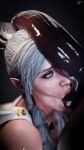 1girl 1girls 3d 3d_render baldur's_gate baldur's_gate_3 balls braided_hair cock_worship dark-skinned_male dark_skin digital_art digital_artwork_(media) digital_media digital_media_(artwork) elf_female green_eyes huge_cock interracial male oral penis penis_awe penis_on_face pointy_ears scar shadowheart sucking_balls syna syna3d tagme testicle white_hair