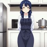  1girl 1girls ahegao_ai ai_assisted ai_generated apron female_focus female_only food_wars gif gif_animation kitchen lingerie shokugeki_no_souma tadokoro_megumi undressing 
