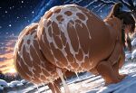  1girl after_sex ai_generated ass ass_focus cum cum_on_body curvy curvy_female curvy_figure dark-skinned_female dark_skin korra long_hair nude onsen ponytail snow the_last_airbender:_the_legend_of_korra 