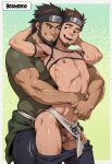 ai_art ai_generated bara big_ass big_balls big_muscles big_penis gay_domination gay_male muscle muscular muscular_male yaoi yaoi