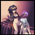  1girl 2_girls 2d 2d_animation alluring bed black_hair book cape cleavage female_protagonist femdom femsub fire_emblem fire_emblem_awakening fire_emblem_warriors gif grey_hair hand_on_head hand_on_own_face indoors intelligent_systems kyrieru leg_lock long_hair lowres magic medium_breasts mind_control multiple_females multiple_girls naked_from_the_waist_down nintendo nude on_bed oral pixel_animation pixel_art pussy pussylicking robin_(fire_emblem) robin_(fire_emblem)_(female) seated_cunnilingus tharja_(fire_emblem) tied_hair twin_tails yuri 