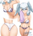  2d alluring big_breasts bikini cslucaris melia_antiqua no_background swimsuit swimwear tagme wet white_hair wings wings_on_head xenoblade_(series) xenoblade_chronicles xenoblade_chronicles_3 