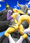  1girl anthro blackwargreymon digihentai digimon renamon sex tagme 