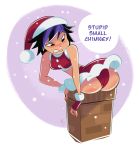  asian ass big_hero_6 brokenlynx chimney christmas disney fingerless_gloves gloves gogo_tomago hat looking_back looking_down marvel multicolored_hair non-nude panties red_panties santa_hat short_hair skirt skirt_lift white_background 