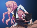 blush censored cowgirl_position cum cum_in_pussy girl_on_top long_hair louise_francoise_le_blanc_de_la_valliere nyamota_(noraneko_koubou) open_mouth penis pink_eyes pink_hair saliva sex skirt stockings straddling tears torn_clothes vaginal zero_no_tsukaima zettai_ryouiki