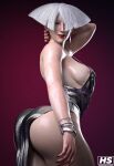  1girl 3d a.k.i. a.k.i._(street_fighter) albino asian asian_female ass big_ass big_breasts black_bodysuit bodysuit booty breasts capcom curvy dat_ass duo_gale fake_nails female_only fighting_game fingernails grey_hair hagiwara_studio high_res hot_ass latex leotard light_skin lips looking_at_viewer muscular sexy_ass sharp_fingernails short_hair street_fighter street_fighter_6 twitter video_game_character watermark white_hair 