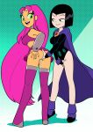  2_girls cartoon_network dc_comics girl_on_girl pussy_juice pussy_juice_drip pussy_rub pussy_rubbing raven_(dc) starfire teen_titans teen_titans_go tekuho_(artist) yuri 