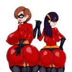  2girls ass breasts disney elastigirl female fuckable gigantic_breasts helen_parr huge_ass huge_breasts incest massive_ass mother_and_daughter multiple_girls superhero the_incredibles violet_parr white_background 