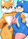 anthro bmayyneart canid canine clothing comic duo eulipotyphlan fox frottage furry genitals girly hedgehog high_res legwear male male/male mammal miles_"tails"_prower penis sex sonic_the_hedgehog sonic_the_hedgehog_(series) stockings wide_hips