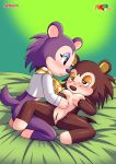 2_girls 2girls animal_crossing bbmbbf breasts female_only fur34 fur34* furry hedgehog labelle_able multiple_girls nintendo palcomix sable_able