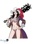 alvida big_breasts bikini breasts one_piece striped_bikini striped_clothes tagme thong white_background