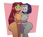  2girls alien alien_girl ass big_ass big_breasts blush blushing_at_viewer breast_press breast_squeeze breasts cartoon_network completely_naked completely_nude completely_nude_female dc_comics duo duo_female duo_focus embarrassed embarrassed_nude_female female_only green_eyes grey_skin huge_ass huge_breasts hugging long_hair long_hair_female looking_at_viewer monamania multiple_girls naked_female nude nude_female older older_female open_mouth orange_skin purple_eyes purple_hair raven_(dc) red_hair short_hair short_hair_female starfire teen_titans thick_thighs thighs young_adult young_adult_female young_adult_woman yuri 