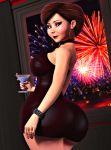  ass big_ass breasts disney dress earrings fireworks helen_parr hoop_earrings rasmus-the-owl tagme the_incredibles 