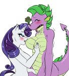  1girl 2016 aged_up anthro bedroom_eyes big_breasts blue_eyes blush breast_fondling breasts closed_eyes dragon duo equine eyeshadow female/female fingering fondling forked_tongue friendship_is_magic furry genderswap hair half-closed_eyes hand_on_breast horn long_hair makeup mammal my_little_pony nipple_bite nipples nude pia-sama purple_hair pussy_juice rarity scalie seductive sideboob simple_background spike sweat tongue tongue_out unicorn vaginal vaginal_fingering white_background white_skin 