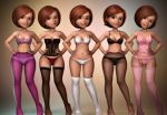  azorador bra breasts corset helen_parr panties pantyhose stockings the_incredibles 