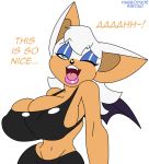 1girl 2016 anthro bat big_breasts bigdad breasts cleavage clothed clothing habbodude huge_breasts mammal rouge_the_bat sega smile white_background