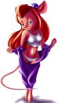 1girl anthro beautiful big_ears blonde blue_eyes breasts cartoon chip_'n_dale_rescue_rangers disney furry gadget_hackwrench goggles hair long_hair mouse navel panties simple_background tail transparent_background underwear undressing white_panties