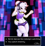 1boy 2d 2d_(artwork) alternate_version_available anthro anthro_only asriel_dreemurr asriel_dreemurr_(god_of_hyperdeath) blush boss_monster bulge caprine clothed clothing collar crossdressing dancing delta_rune_(emblem) digital_media_(artwork) face_markings femboy floppy_ears fur furry furry_male furry_only girly goat goat_ears goat_horns headphones horns male male_anthro male_only mammal monster monster_boy music panties purple_clothing solo_anthro solo_male stick-shiply undertale undertale_(series) underwear video_game_character video_games white_body white_fur