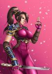  1girl 1girl 1girl abs alluring armor athletic_female big_breasts blue_clothing brown_hair covered_female_abs female_abs fit_female katana pink_clothing ponytail project_soul skin_tight skin_tight solo_female soul_calibur soul_calibur_ii soul_calibur_iii soul_calibur_vi sword taki thotlerrr toned toned_body toned_female toned_stomach treartz weapon 