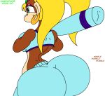  1girl 2015 ass baseball big_ass breasts clothes dat_ass donkey_kong_(series) habbodude happy hips kong large_ass monkey nintendo pants slut super_mario_bros. text tiny_kong virus-20 white_background whore wide_hips 