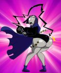 ass big_breasts breasts dc_comics grimphantom grimphantom_(artist) large_ass looking_back purple_eyes purple_hair raven_(dc) round_ass solo teen_titans