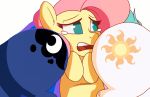 2016 3girls ass big_ass butt_squish cute cutie_mark digital_media_(artwork) embarrassed equine female feral fluttershy friendship_is_magic fur gif green_eyes group hair horn mammal my_little_pony pegasus pink_hair princess_celestia princess_luna shaking_butt tears winged_unicorn wings yellow_fur zonkpunch