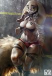 against_the_wall anthro art belly bunny cleavage navel nude shorts