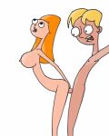  1girl candace_flynn disney gif helix human jeremy_johnson male nipples phineas_and_ferb sideboob straight white_background 