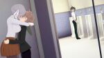 1girl 2boys ass_grab brown_hair danganronpa danganronpa_(series) hinata_hajime makoto_naegi pekoyama_peko silver_hair