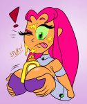 big_breasts breasts green_eyes huge_breasts mustard pink_hair scobionicle99 starfire teen_titans teen_titans_go