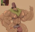  1boy bara bruno_madrigal encanto hyper_muscles male male_only muscular_male reference_image solo_male 