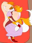 1girl 2016 age_difference anthro areola big_breasts breasts canine digitaldomain123 duo erect_nipples fox furry huge_breasts kiss_mark lagomorph male mammal mature_female miles_"tails"_prower nipples older_female rabbit sega vanilla_the_rabbit younger_male