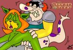  amberley_(the_dreamstone) ambiguous_penetration breasts cum_inside furry green_hair long_hair multicolored_fur orange_hair sergeant_blob the_dreamstone 