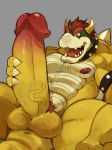 1boy anus bowser furry huge_penis koopa male_focus mario_(series) muscle nintendo nipples penis scaly solo super_mario super_mario_bros.