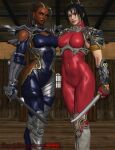  2_girls alluring crossover darkoverlord1296 ebony kunoichi master_raven namco ninja soul_calibur soul_calibur_ii soul_calibur_iii soulcalibur soulcalibur_ii soulcalibur_iii taki taki_(soulcalibur) tekken tekken_7 voluptuous 