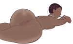 big_ass dark-skinned_female dark_skin dat_ass james-ab laying_on_side pussy white_background