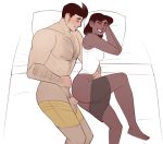 bed bwc comic dark-skinned_female dark_skin interracial james-ab light-skinned_male light_skin sex white_background white_dick