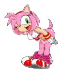 1girl amy_rose anthro ass bending_over bow_panties breasts erect_nipples exposure furry hair happy mammal open_mouth panties pants_down pantyshot pink_hair render sega simple_background smile sonic sonic_(series) suggestive tail transparent_background underwear video_games white_panties