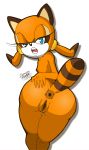 1girl =3 anthro anus ass big_ass blue_eyes breasts damian_hodge furry mammal marine_the_raccoon penis presenting presenting_anus presenting_hindquarters presenting_pussy pussy pussy_lips raccoon sega simple_background spread_ass spread_pussy spreading video_games white_background wide_hips