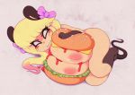 angry anthro blonde_hair breasts burger cheese curvy female food food_play furry hair humor ketchup lolwhat lying mammal mouse nipples nude rodent sandwich sfjr short_stack slightly_chubby slit_pupils smutbunny tiffy_cheesecake uncensored what