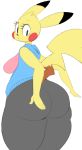 1girl anthro ass ass_slap big_ass big_breasts breasts butt_slap edit furry gif huge_ass jiggle looking_back mammal nintendo pikachu pokemon pokemorph rodent slightly_chubby sunibee thick_thighs video_games white_background wide_hips