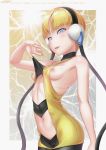 1girl artist_name bare_arms bare_shoulders blonde blue_eyes blush breasts cameltoe choker cowboy_shot elesa_(pokemon) female_only g@rnet gym_leader heart heart-shaped_pupils high_resolution large_filesize lifted_by_self looking_at_viewer looking_to_the_side navel nipples open_mouth outside_border pokemon pokemon_(game) pokemon_black_&_white pokemon_character pokemon_sun_&_moon shirt shirt_lift small_breasts smile solo_female spats symbol-shaped_pupils tongue tongue_out very_high_resolution watermark web_address