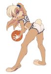 1girl anthro ass bare_shoulders basketball blonde_hair blue_eyes breasts clothed clothing fur furry gloves hair knightmere lagomorph lola_bunny long_ears looking_at_viewer looney_tunes mammal open_mouth pink_nose rabbit shirt short_hair shorts sideboob space_jam sport teeth transparent_background warner_brothers white_gloves