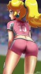  ass blush cameltoe handdrawncurves john_joseco mario_strikers_charged nintendo princess_peach super_mario_bros. 