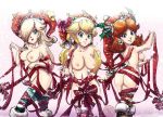  3girls ass blonde_hair blue_eyes blush breasts brown_hair christmas earrings edit from_behind hair hat headgear jay_phenrix jewelry looking_back multiple_girls naked_ribbon navel nintendo nipples nude princess_daisy princess_peach princess_rosalina ribbon rosetta_(mario) santa_hat sideboob smile super_mario_bros. super_mario_galaxy super_mario_land yuri 