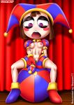  1girl 1girl 1girl bbmbbf blush breasts dildo dildo_in_pussy female_only glitch_productions masturbation masturbation open_mouth palcomix pomni_(the_amazing_digital_circus) pussy pussy_juice sex_toy the_amazing_digital_circus tongue toon.wtf vaginal_insertion 