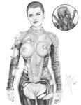 actress armando_huerta big_breasts bodysuit breasts brianna_hildebrand celeb deadpool ellie_phimister katana marvel marvel_comics mask monochrome negasonic_teenage_warhead nipples pussy short_hair torn_clothes vagina weapon weapons x-men